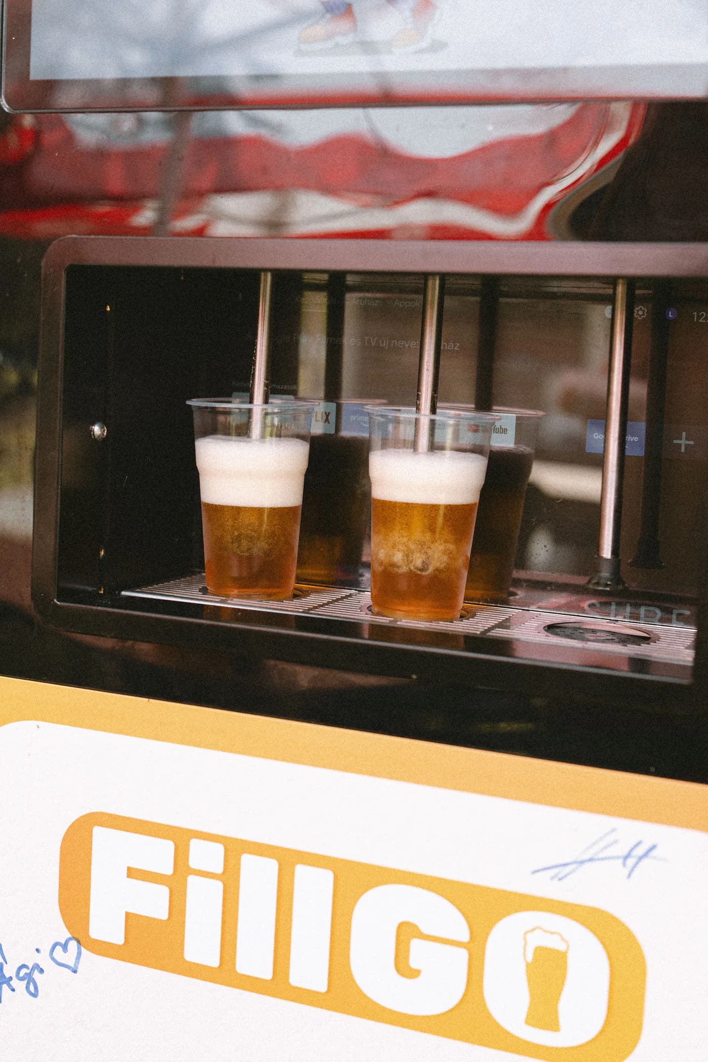 Cold drinks from the FilGo dispenser at Pizza Yolo